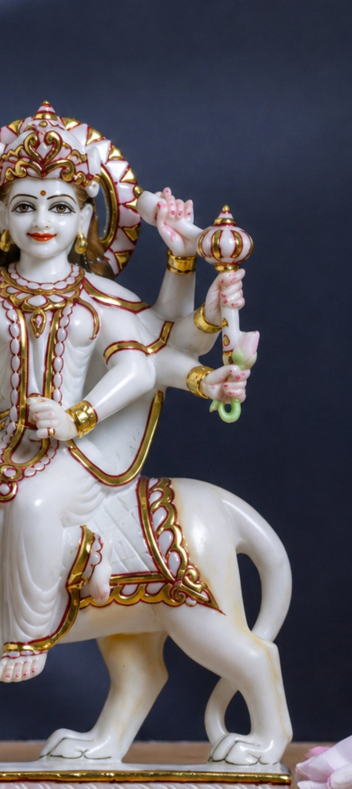 12 inch durga maa marble murti