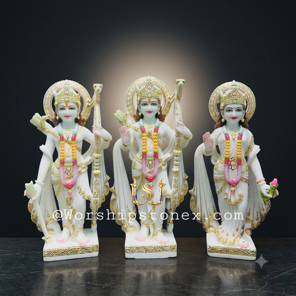 Vietnam Marble Ram Darbar Murti 18 inch