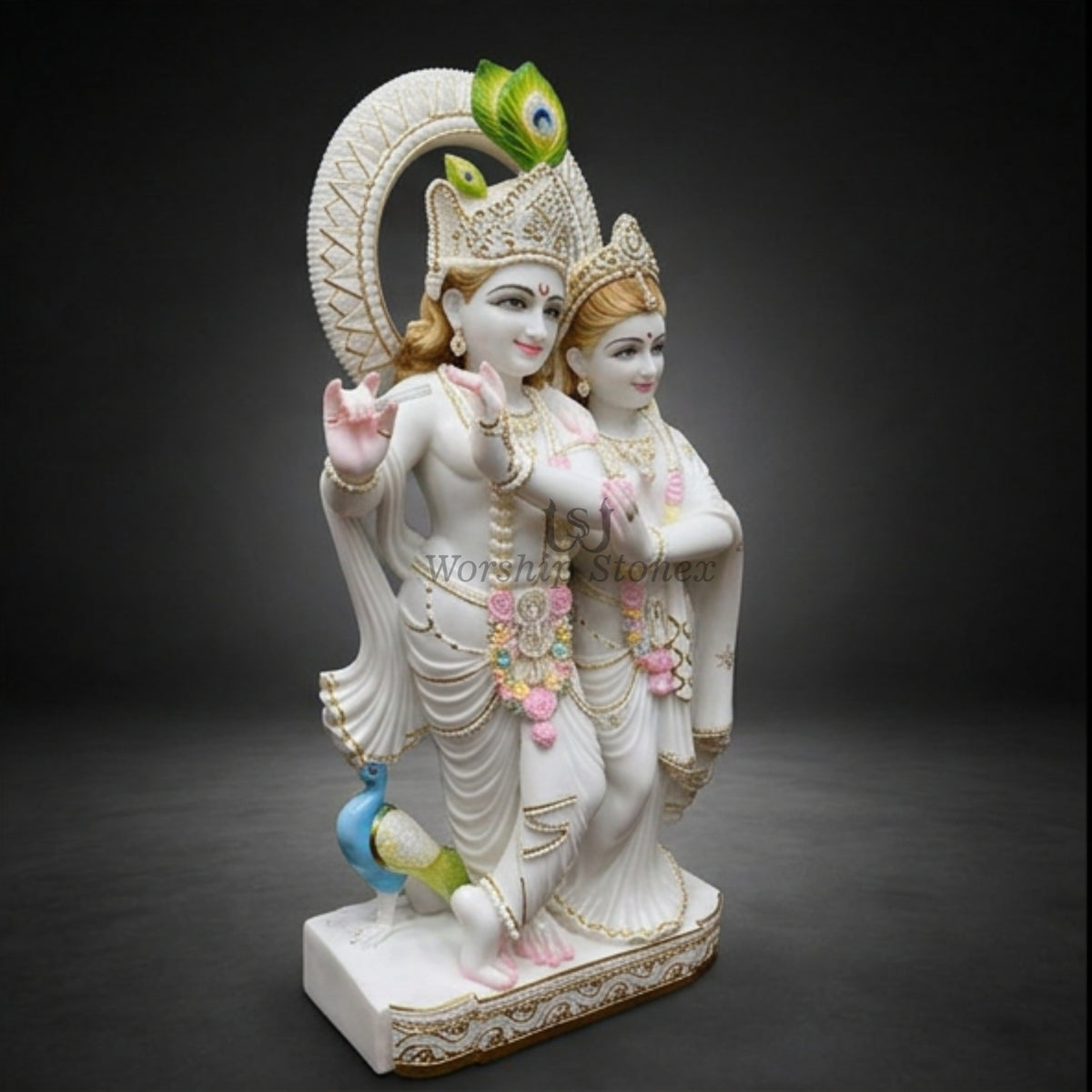 18 Inch Divine Radha Krishna Marble Idol for Home Mandir