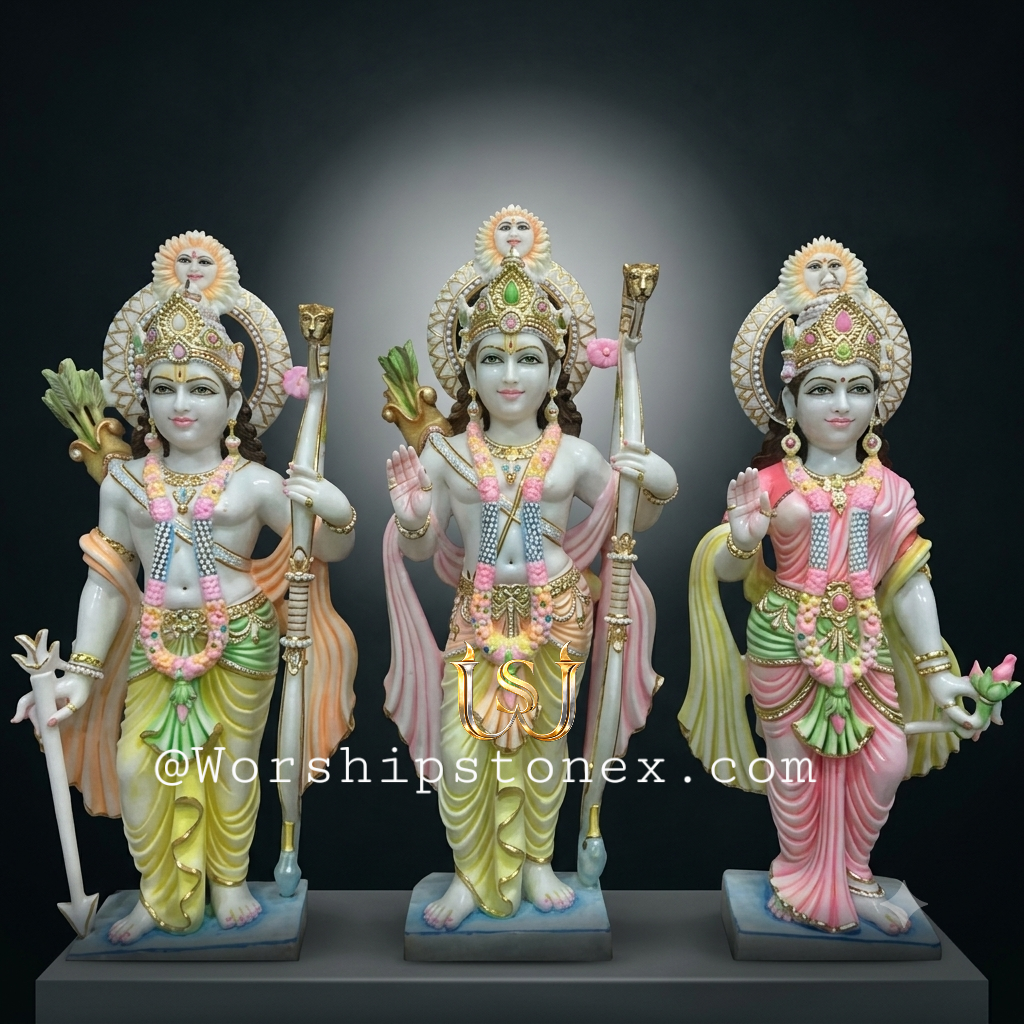 Vietnam Marble Ram Darbar Murti 27 inch