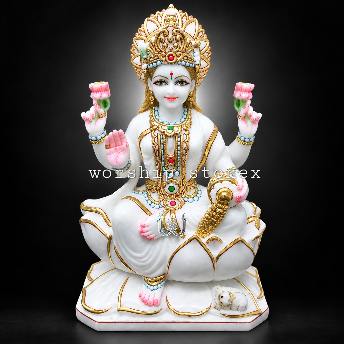 Diwali Special Makrana Marble Idols & Pooja Essentials | Pure White Laxmi Statue, Makrana Marble Lakshmi Ji Murti | Goddess Laxmi Marble Statue & Idol for Home, Temple & Office