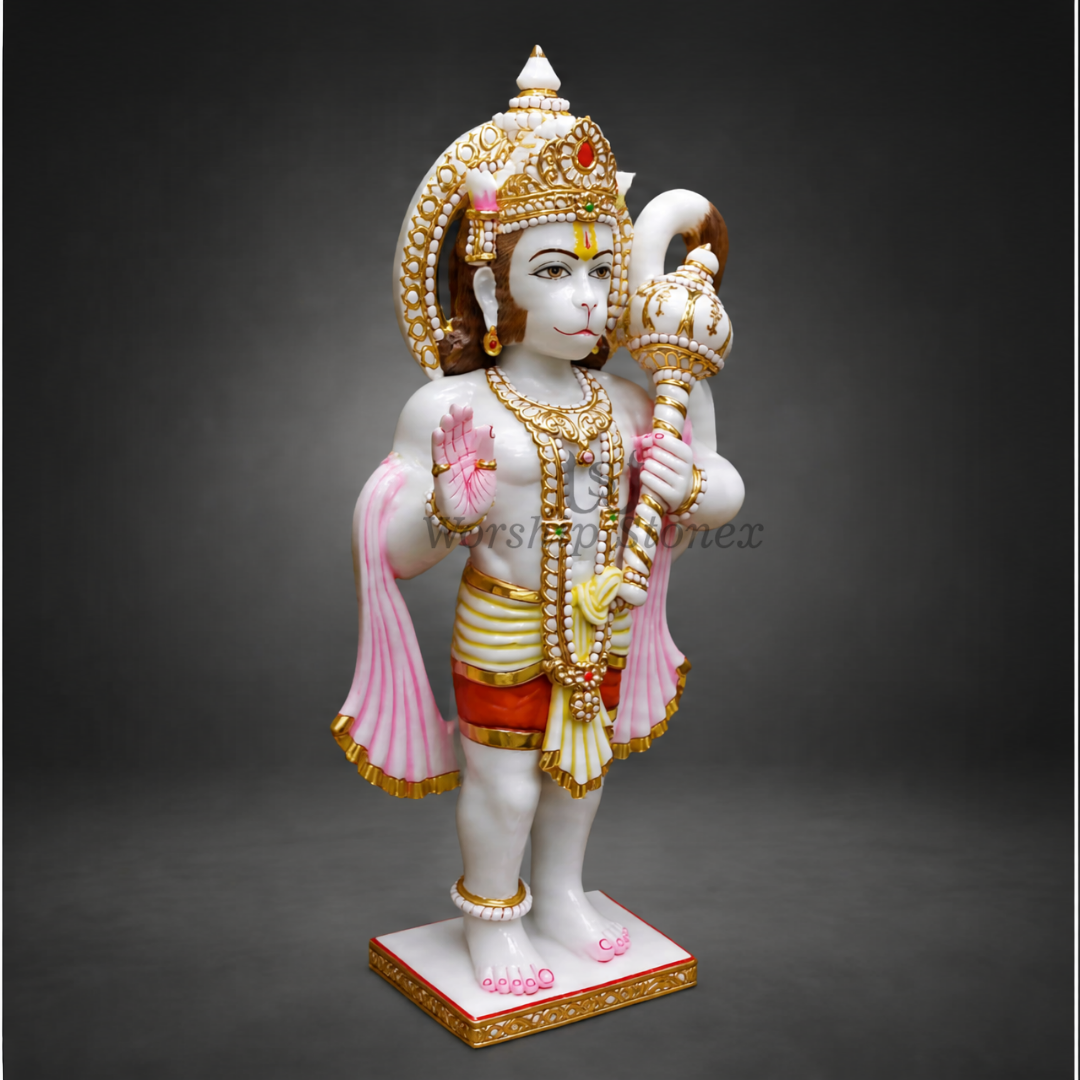 24-Inch Lord Hanuman Marble Murti