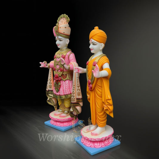 24 Inch Marble Swaminarayan & Harikrishna Maharaj Idol Pair