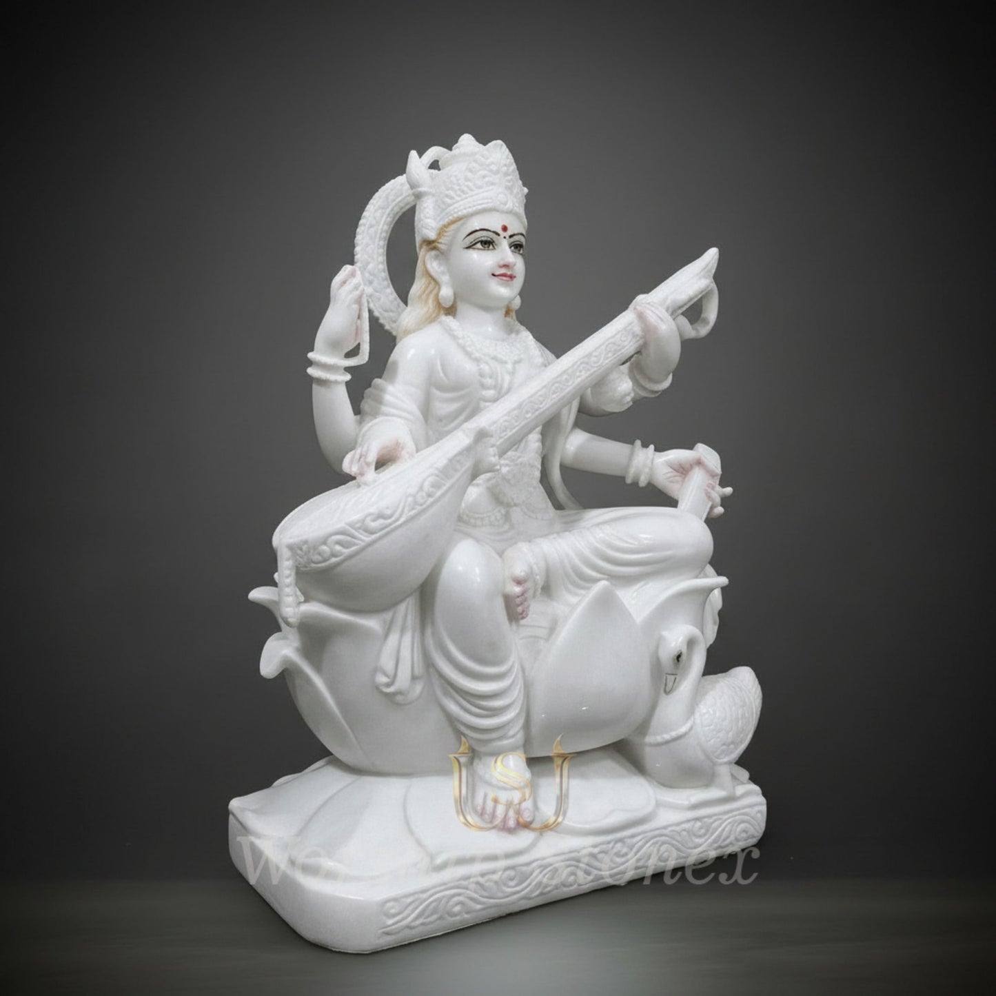 White Marble Goddess Saraswati Statue