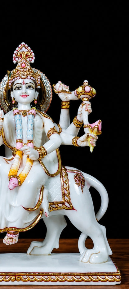 12 inch Marble Goddess Durga Idol