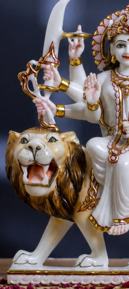 12 inch durga maa marble murti