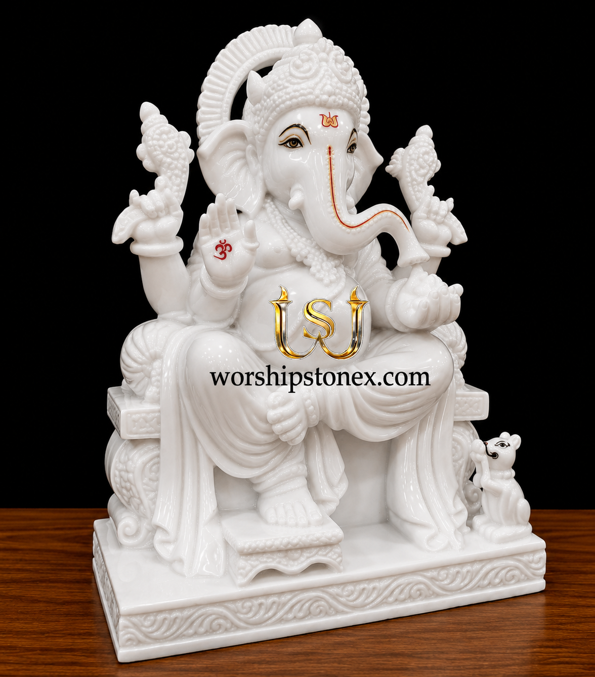 Pure White Marble Lord Ganesha Statue