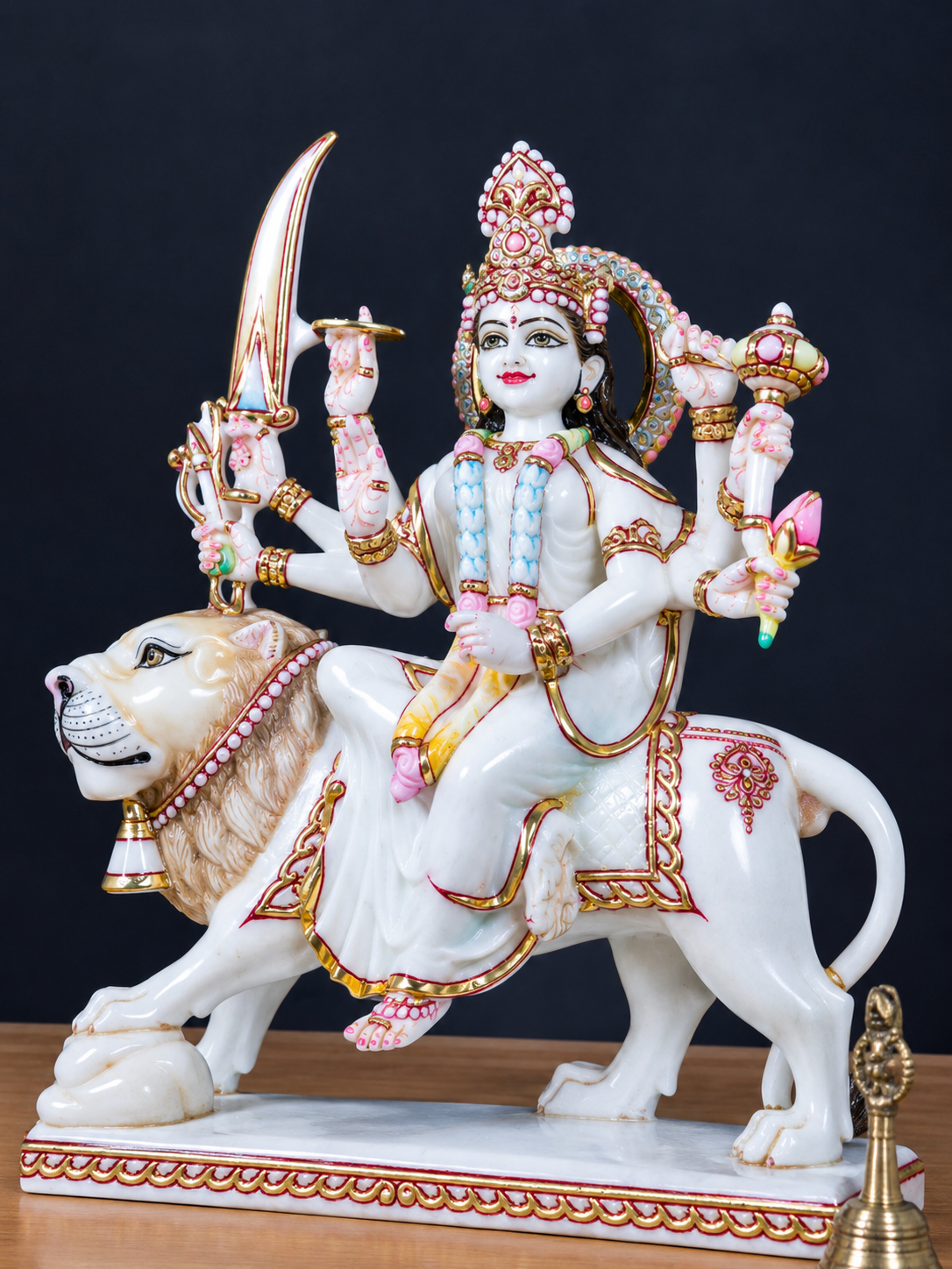 12 inch Marble Goddess Durga Idol