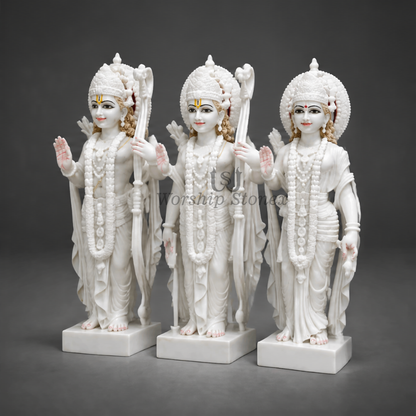Ram Darbar Vietnam White Marble Murti Set