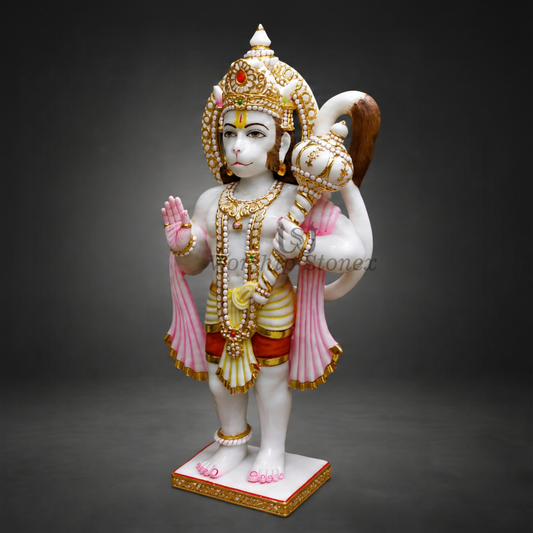 24-Inch Lord Hanuman Marble Murti