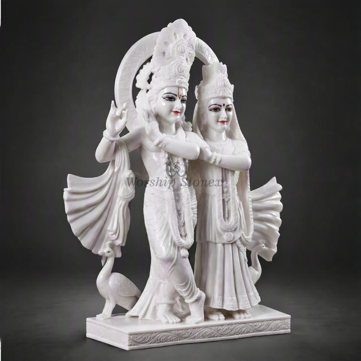 24 Inch Makrana Marble Radha Krishna Murti