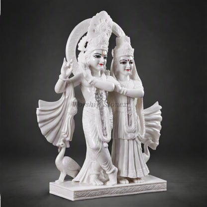 24 Inch Makrana Marble Radha Krishna Murti