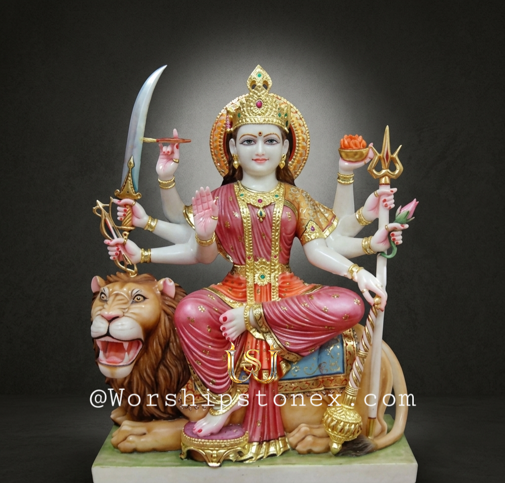Marble Sherawali Maa Murti 27 inch / Durga ma marble Murti