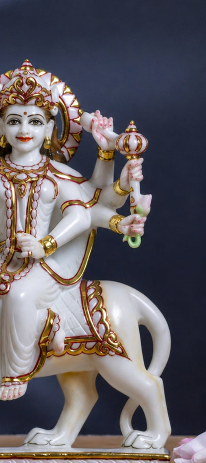 12 inch durga maa marble murti