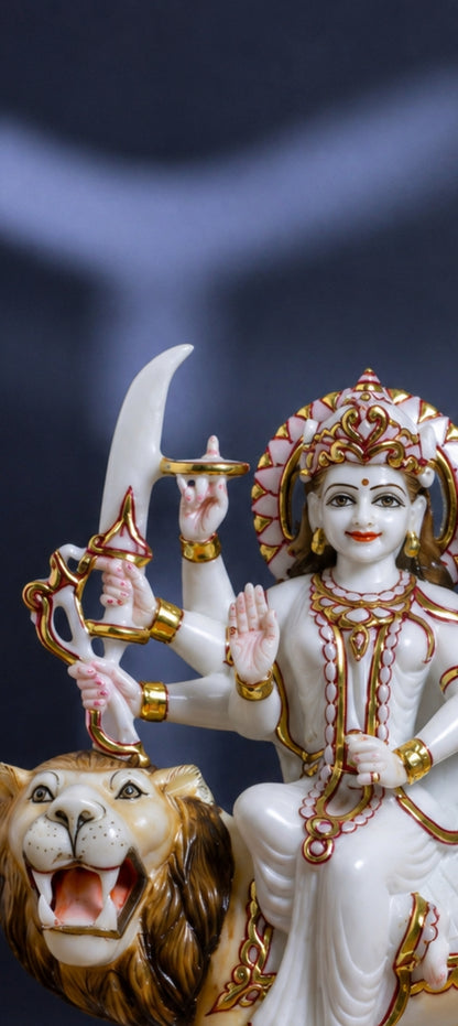 12 inch durga maa marble murti