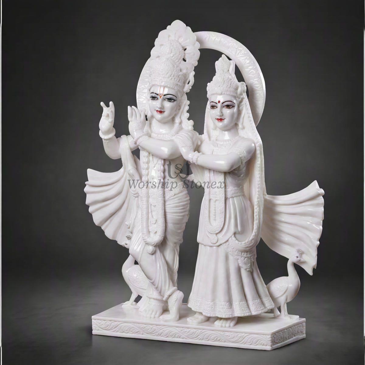 24 Inch Makrana Marble Radha Krishna Murti