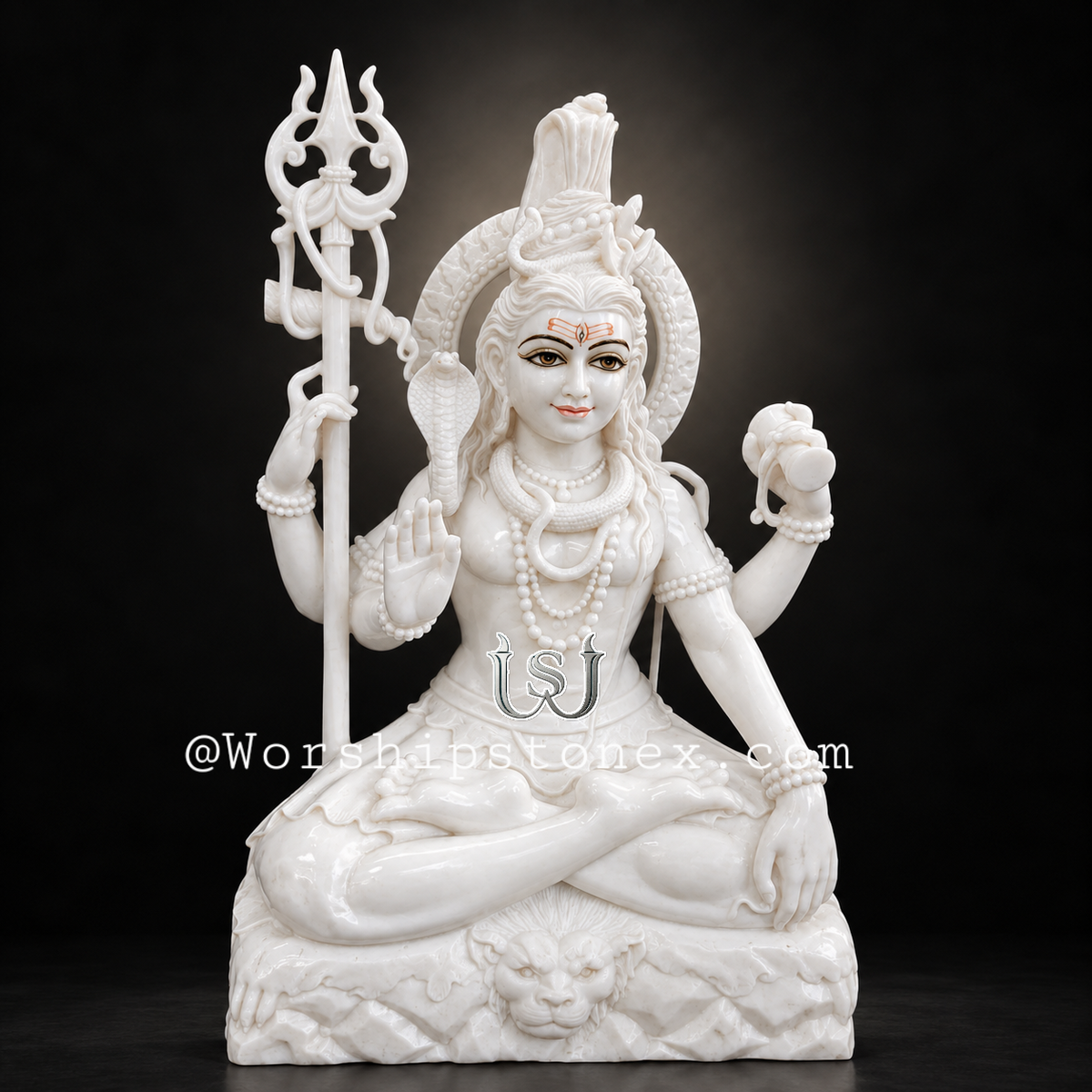 2 Feet Makrana Marble Shiv Ji Murti | Handcrafted Lord Shiva Statue for Home & Temple