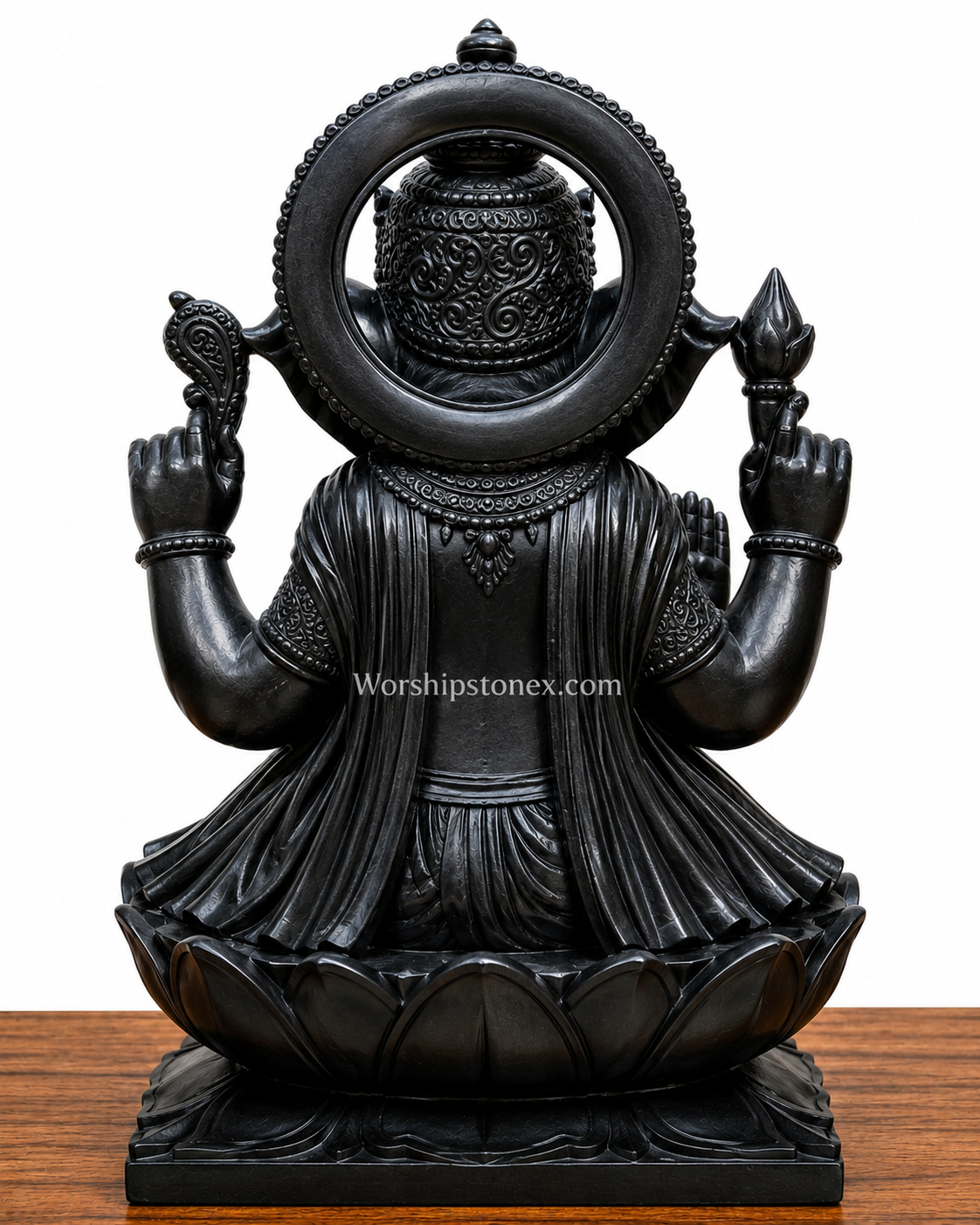 24 inch Royal Black Marble Lord Ganesha Statue