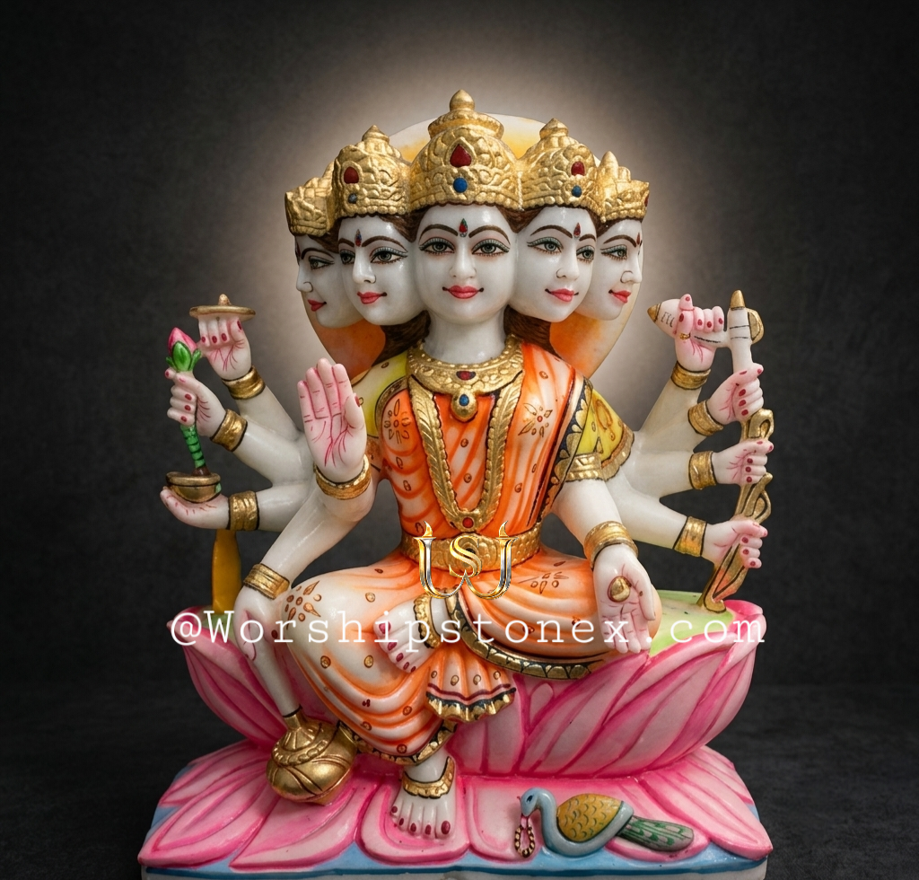 27 inches Panchmukhi Lakshmi Ji marble Murti