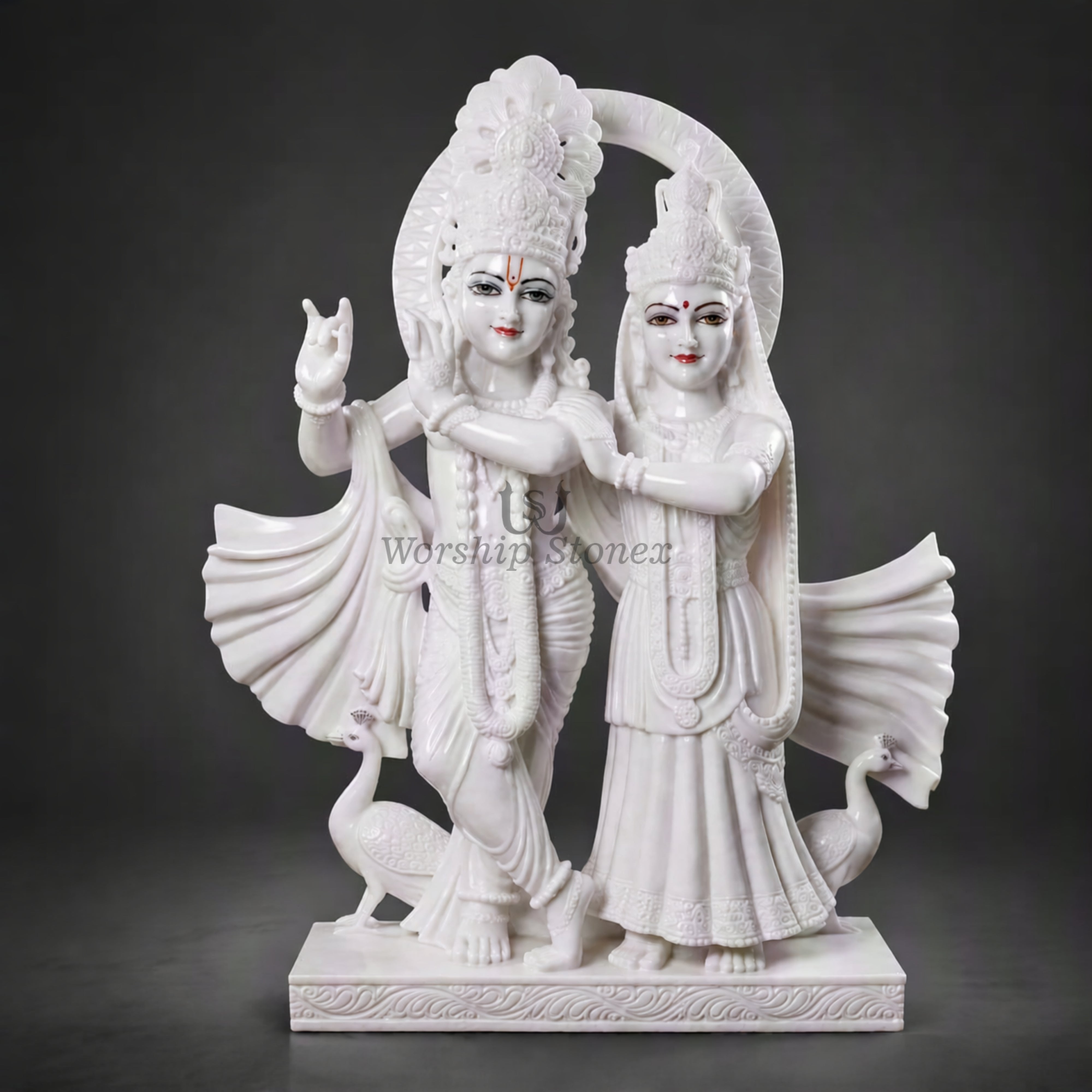 24 Inch Makrana Marble Radha Krishna Murti