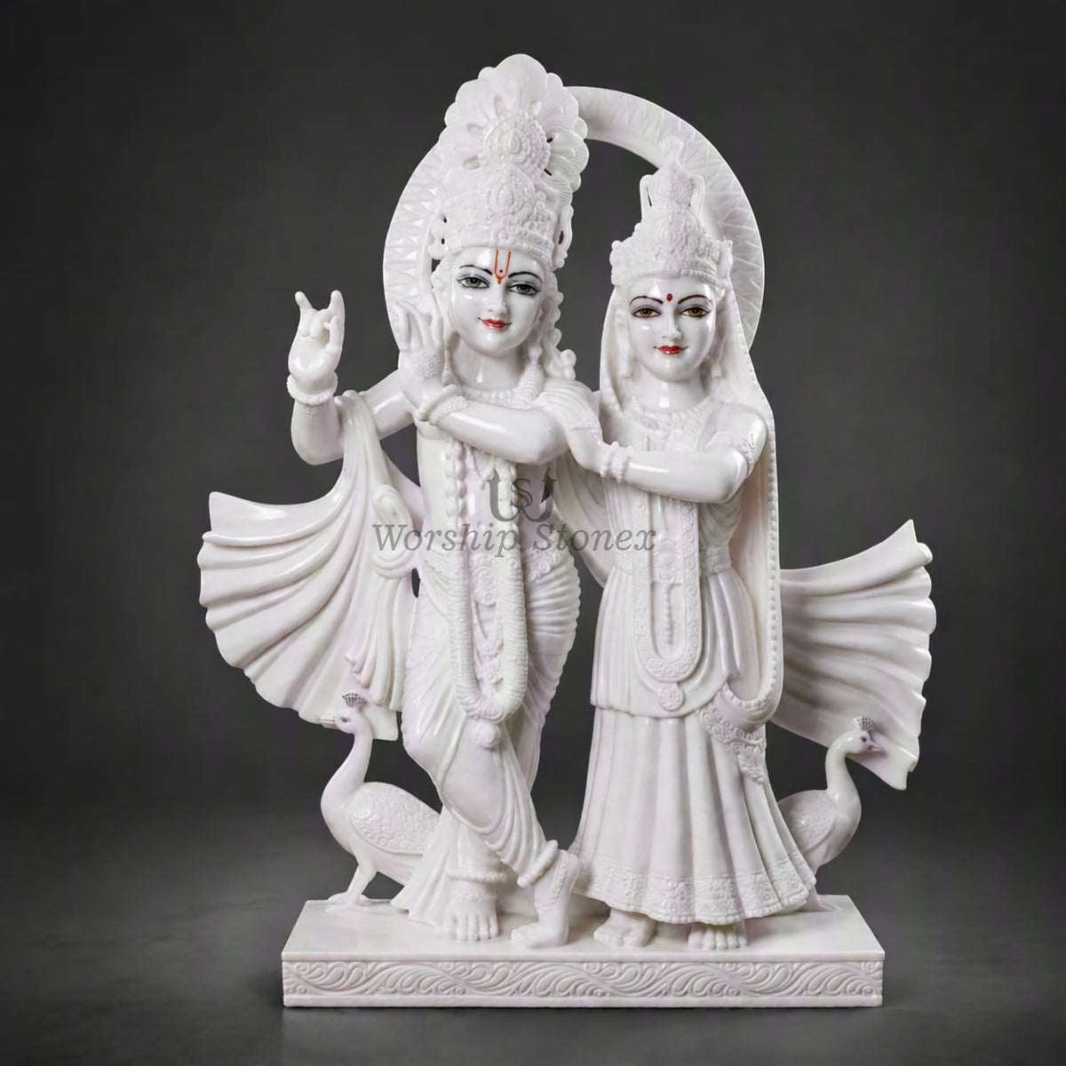 24 Inch Makrana Marble Radha Krishna Murti