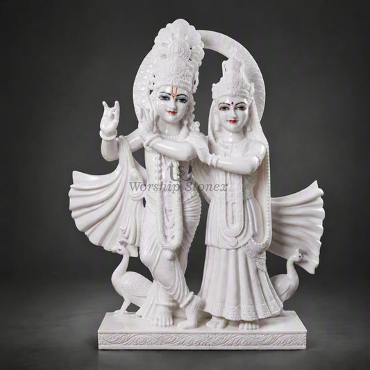 24 Inch Makrana Marble Radha Krishna Murti