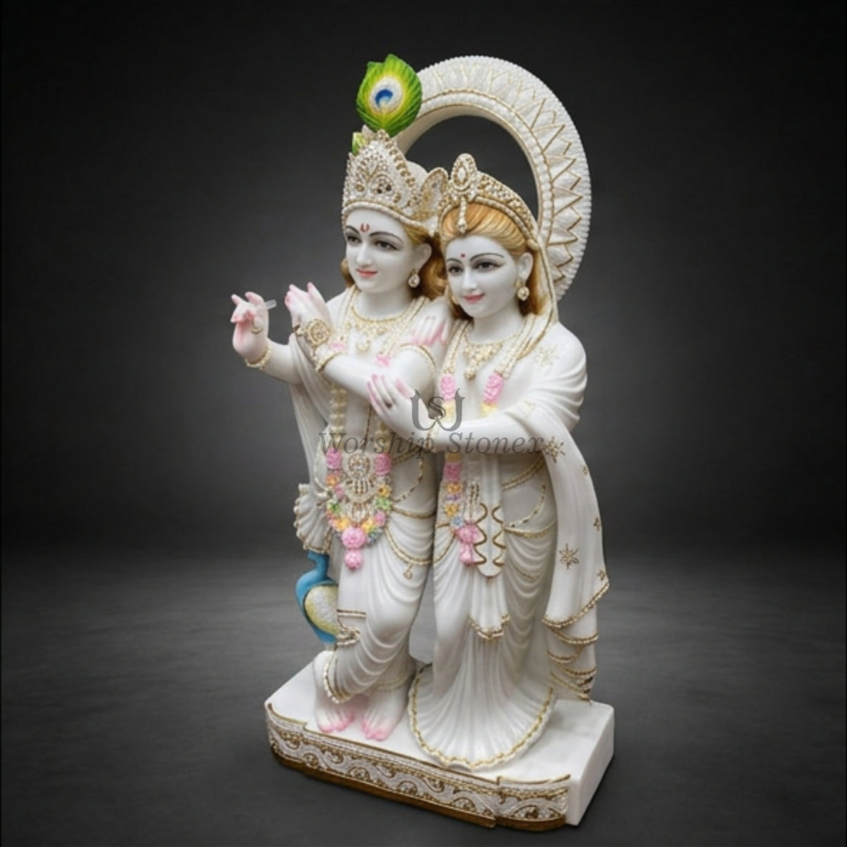 18 Inch Divine Radha Krishna Marble Idol for Home Mandir