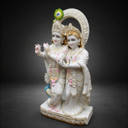 18 Inch Divine Radha Krishna Marble Idol for Home Mandir