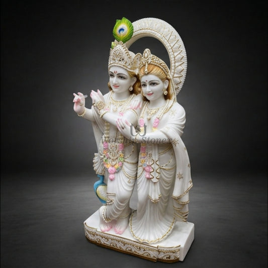 18 Inch Divine Radha Krishna Marble Idol for Home Mandir