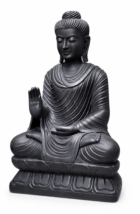 Black Marble Buddha Statue – 30 Inch