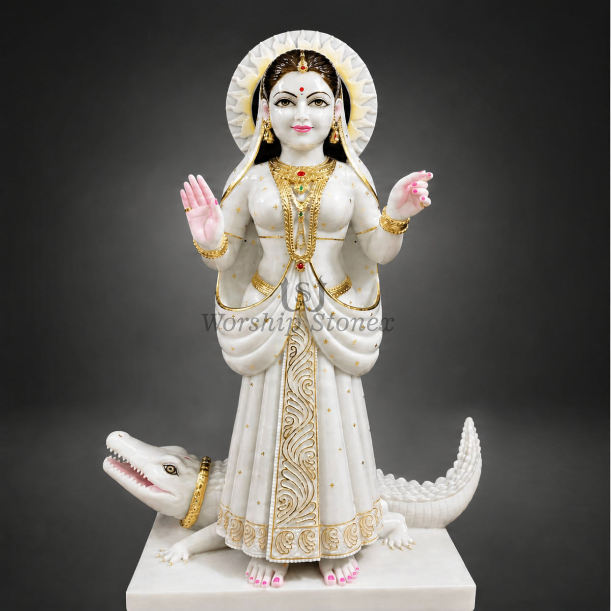 6 inch to 36 inch Makrana White Marble Khodiyar Mata Statue