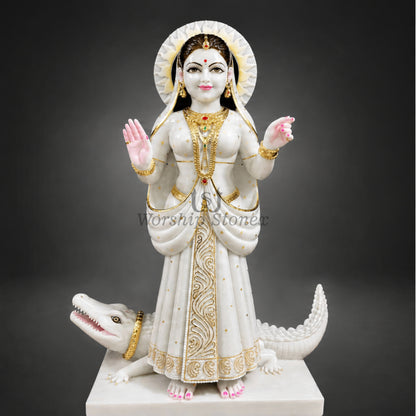6 inch to 36 inch Makrana White Marble Khodiyar Mata Statue