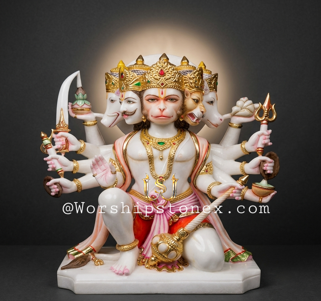 Marble Panchmukhi Hanuman Ji Murti 36 inch