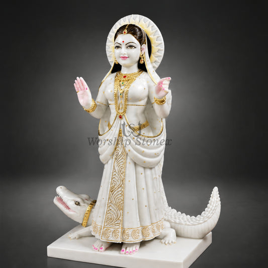 6 inch to 36 inch Makrana White Marble Khodiyar Mata Statue