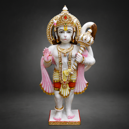 24-Inch Lord Hanuman Marble Murti