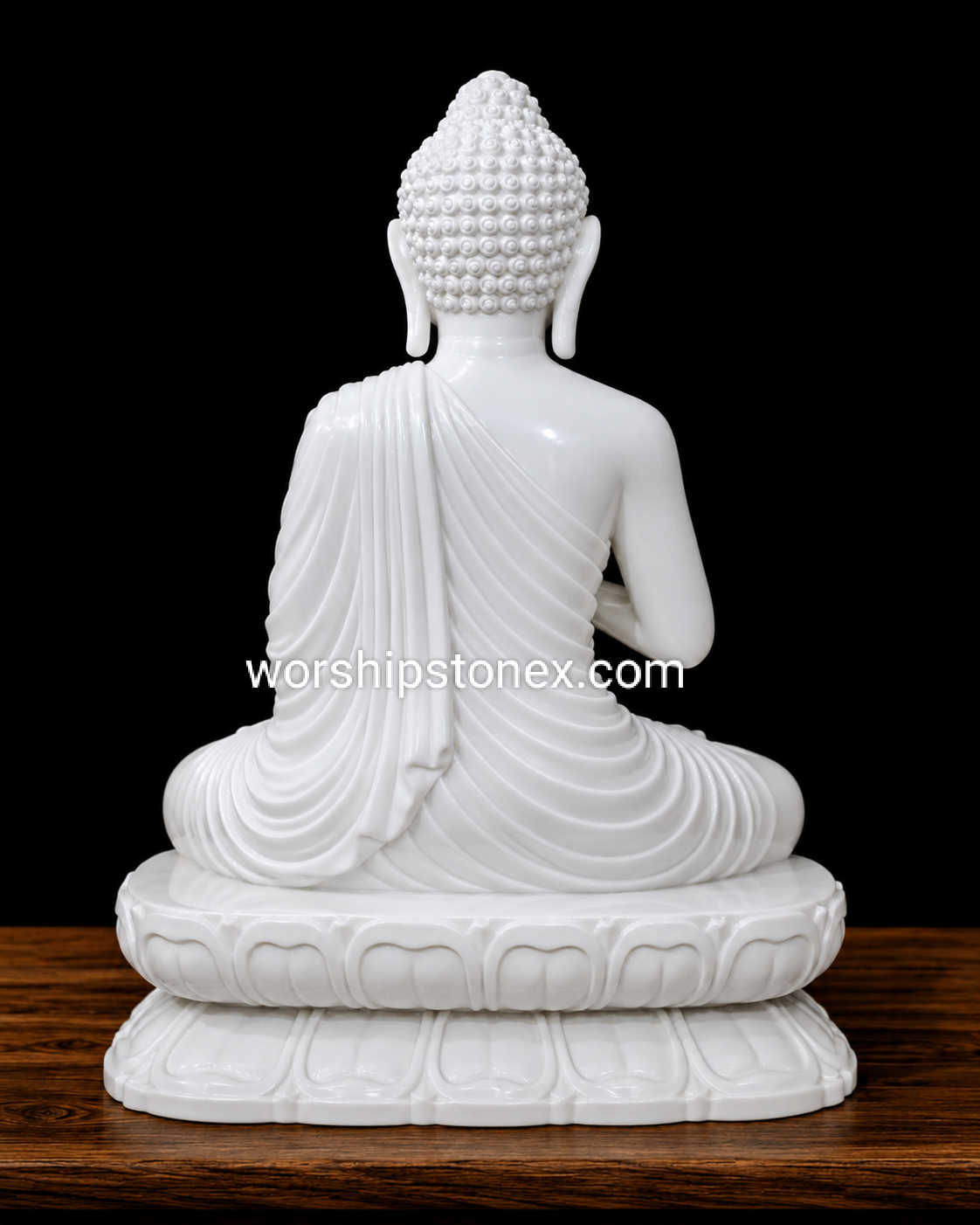 36 Inch Premium White Marble Meditating Buddha Statue – Handcrafted Peaceful Sitting Buddha Idol for Home, Temple & Meditation Space
