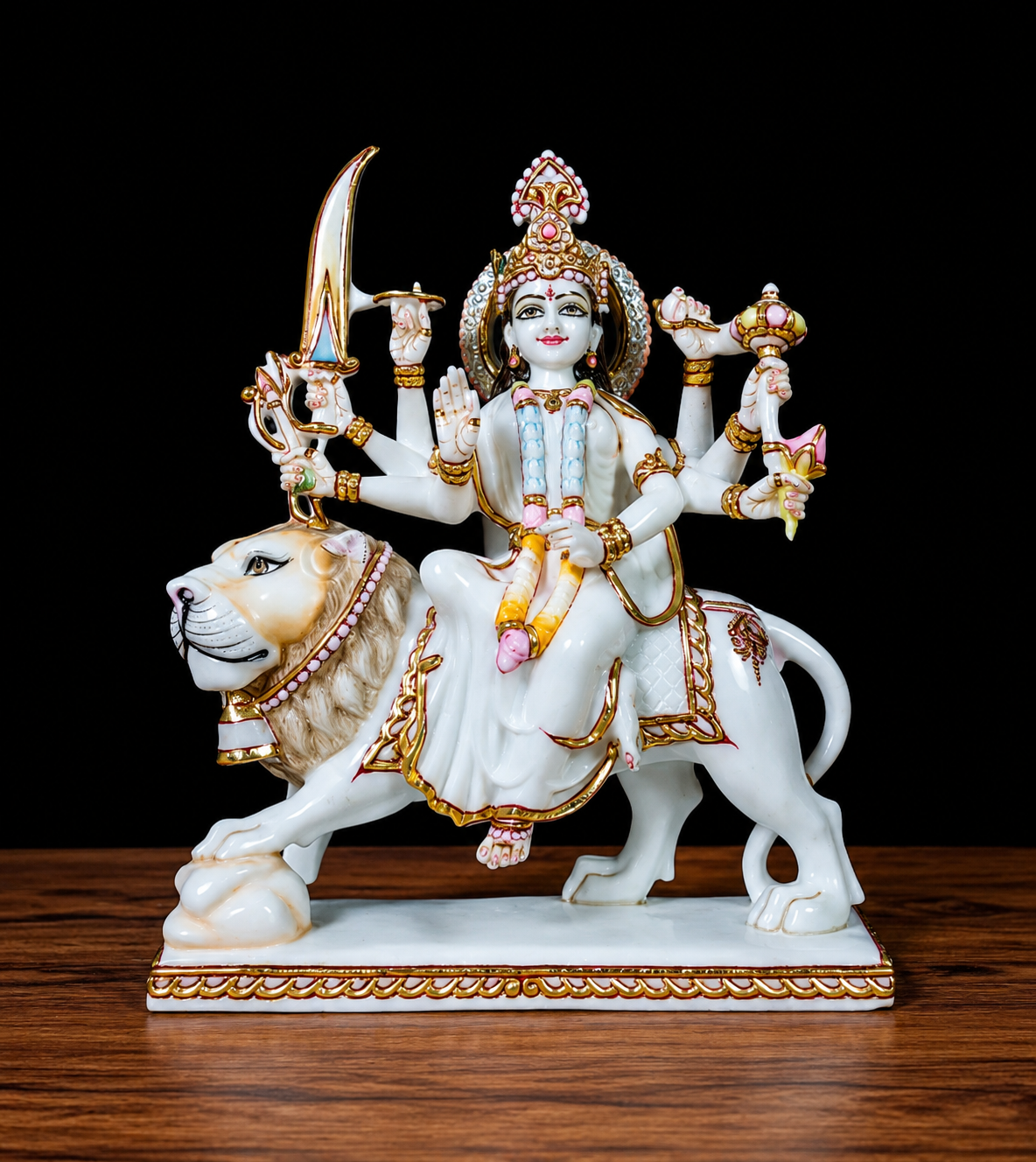 12 inch Marble Goddess Durga Idol