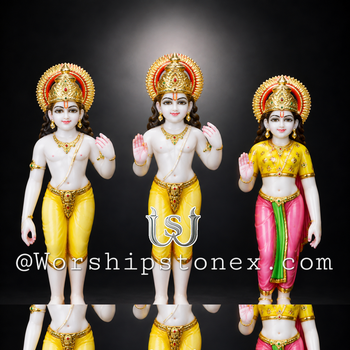 18 Inch Ram Darbar Makrana Marble Murti | Ram Darbar Marble Statue Idol
