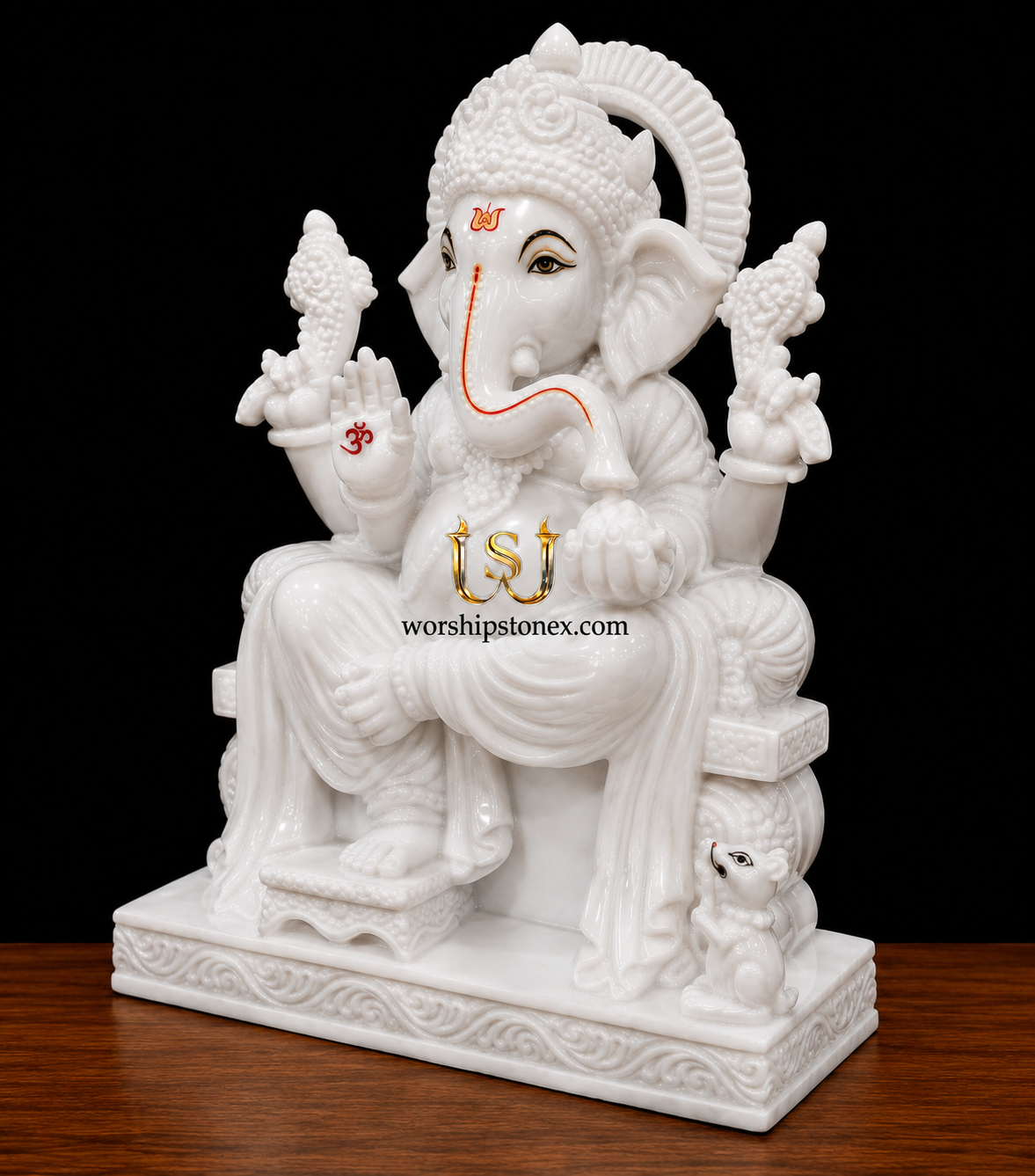 Pure White Marble Lord Ganesha Statue