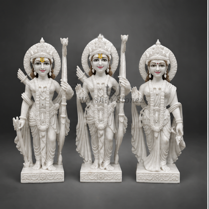 Traditional Rajasthani Carved Marble Ram Darbar Statue | Handcrafted Idol