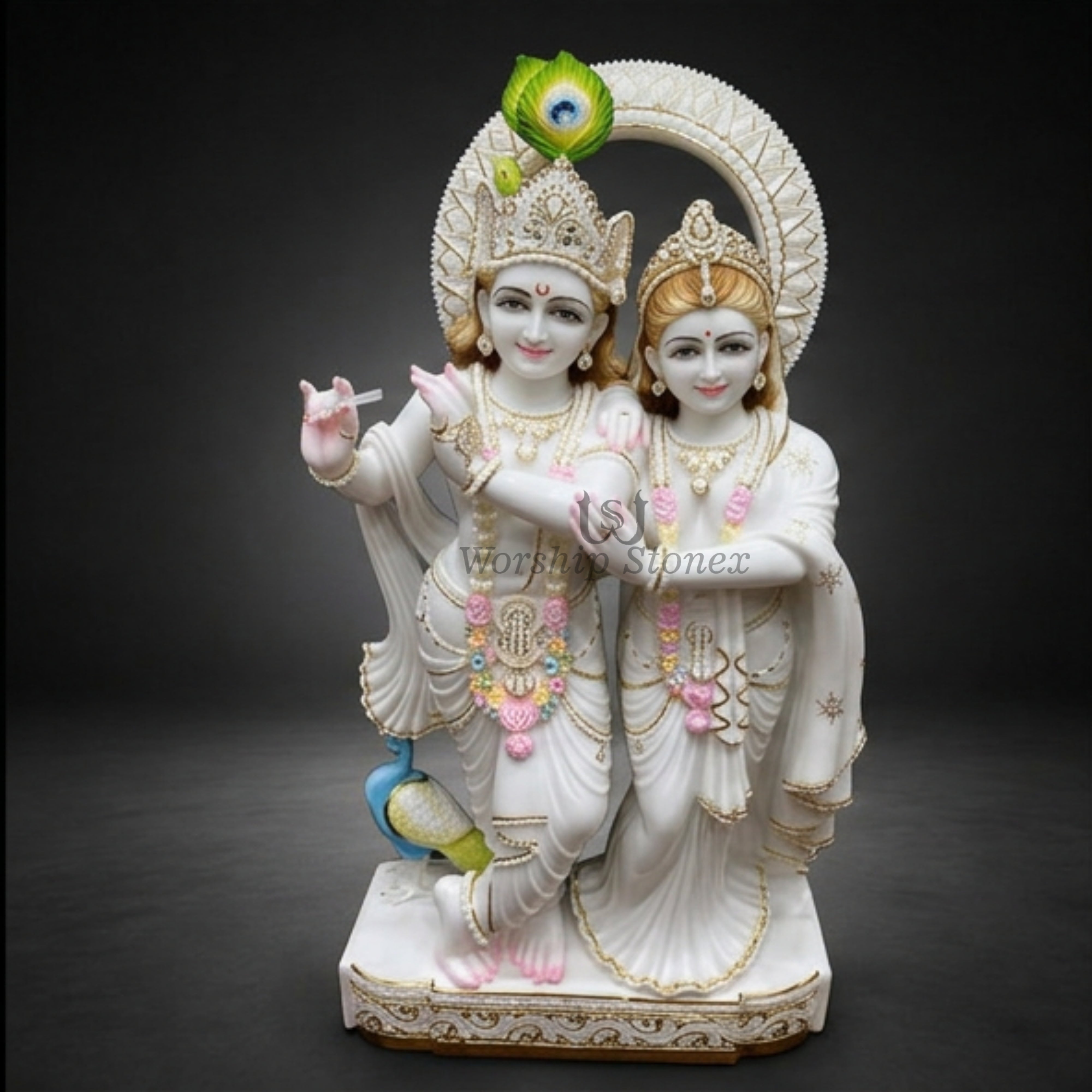 18 Inch Divine Radha Krishna Marble Idol for Home Mandir