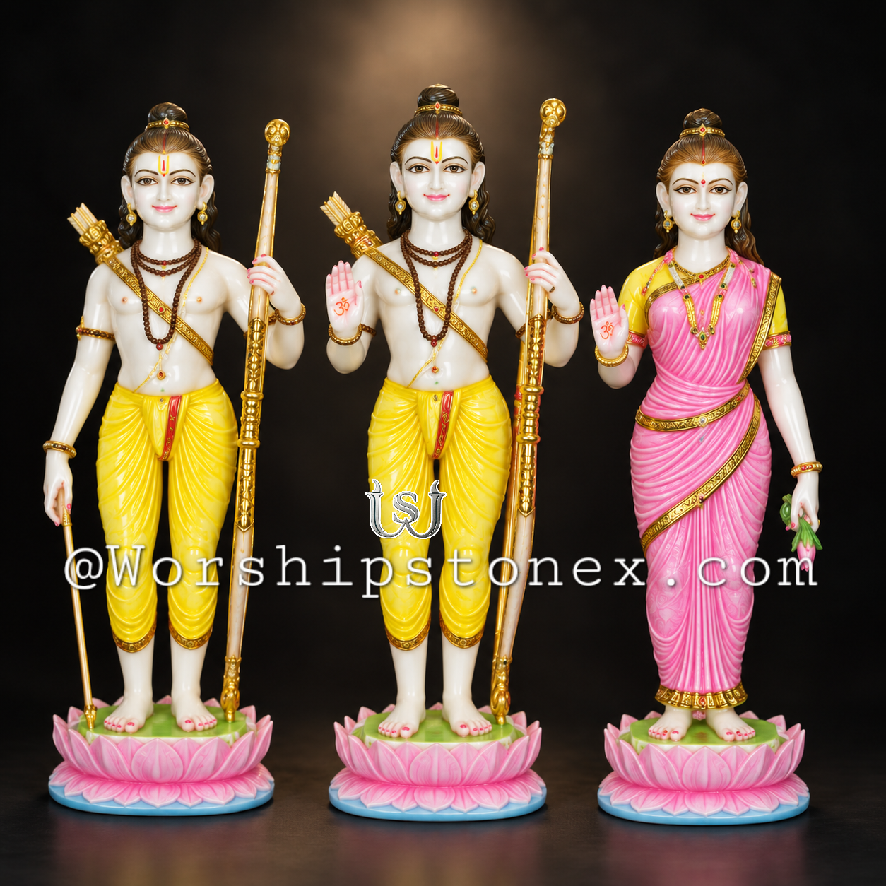 2 Feet Ram Darbar Murti in Makrana Marble | Ram Darbar Idol & Statue | Handmade Marble Murti